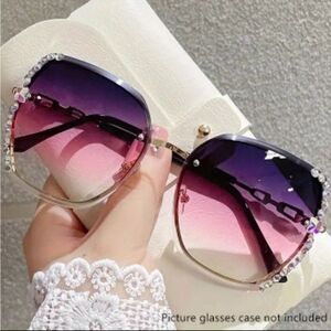 🧁3 for$36🧁Purple to Pink ombre Square Lens Plastic Rim Oversized Sung